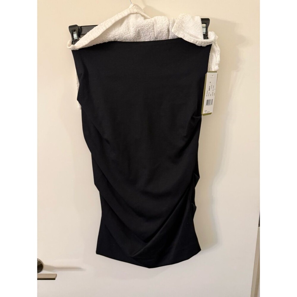 NWT Artelier Nicole Miller Black Ruched Midi Skirt